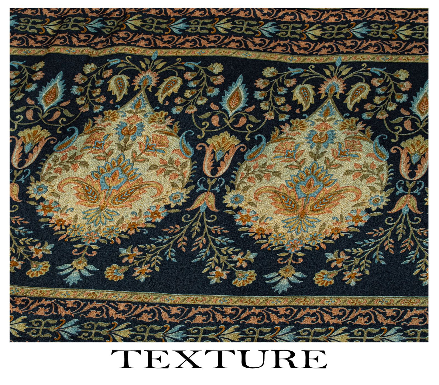 Sanskriti Vintage Saree Blue 100%Pure Crepe Floral Printed Sari 6Yd Craft Fabric