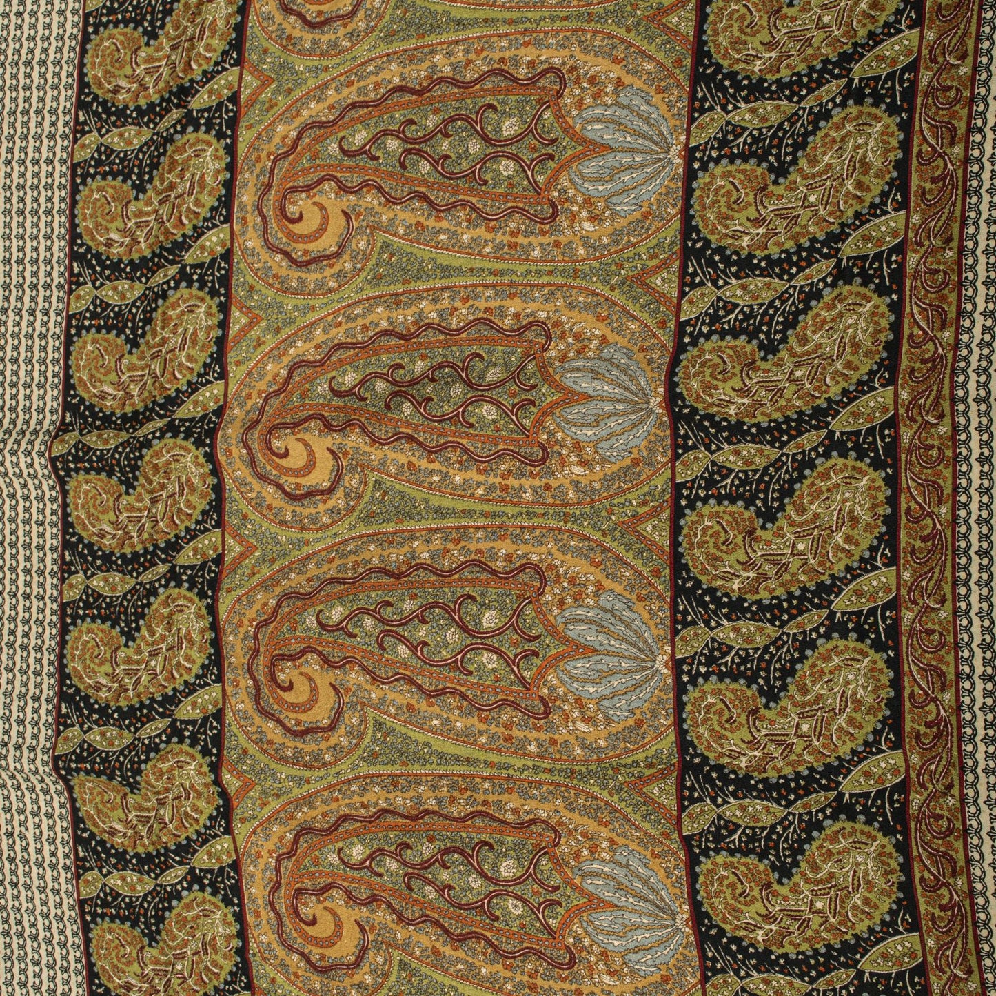 Sanskriti Vintage Saree Cream Pure Crepe Abstract Print Sari 5.5+Yd Craft Fabric