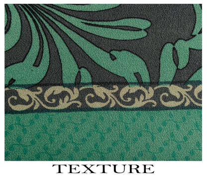 Sanskriti Vintage Saree Green Pure Crepe Floral Printed Sari 5.5Yd Craft Fabric