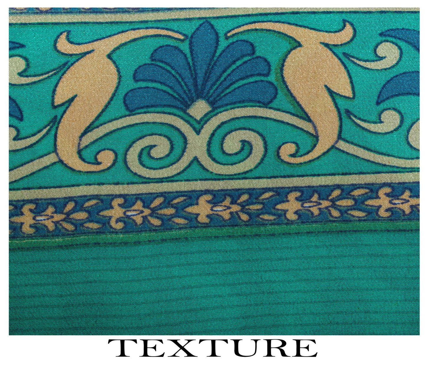 Sanskriti Vintage Blue Saree Fabric Pure Crepe Geometric Print Sari 5.5+Yd Craft