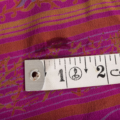 Sanskriti Vintage Saree Yellow Pure Crepe Floral Printed Sari 5+Yd Craft Fabric