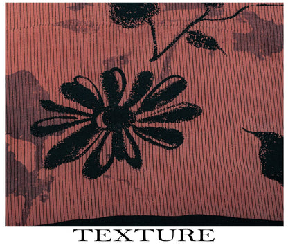 Sanskriti Vintage Saree Brown Pure Crepe Floral Print Sari 5.5+Yard Craft Fabric
