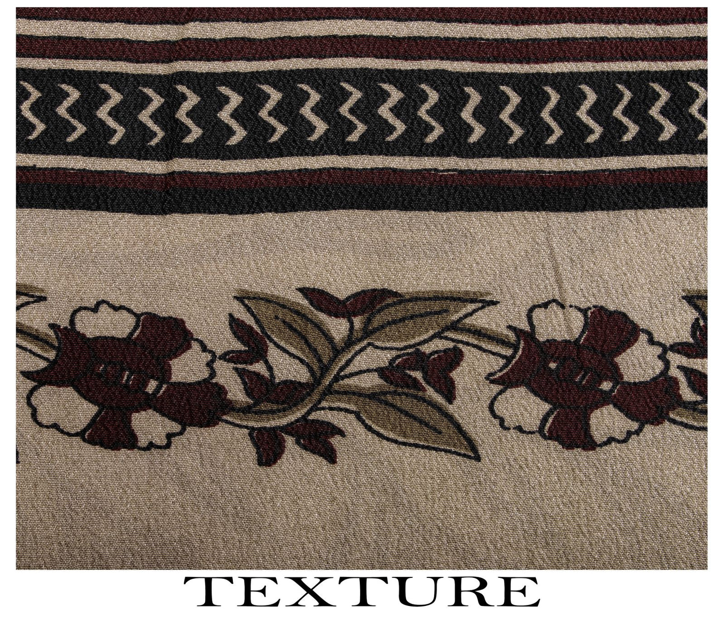 Sanskriti Vintage Saree Wine Pure Crepe Floral Print-Solid Sari 5.5+Yard Fabric