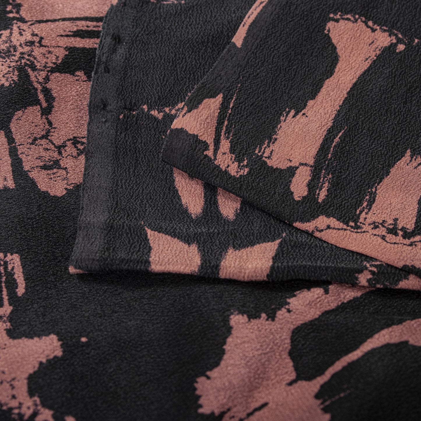Sanskriti Vintage Saree Black Pure Crepe Abstract Printed Sari 5+Yd Craft Fabric