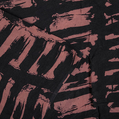 Sanskriti Vintage Saree Black Pure Crepe Abstract Printed Sari 5+Yd Craft Fabric
