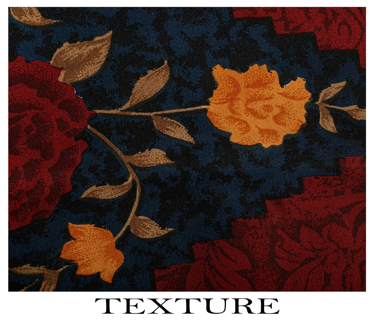 Sanskriti Vintage Saree Maroon-Blue Pure Crepe Floral Print Sari 5.5+Yard Fabric