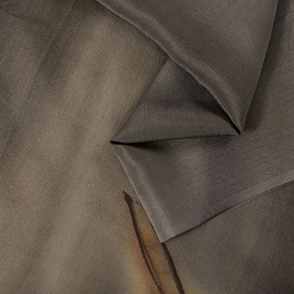 Sanskriti Vintage Saree Gray Pure Crepe Floral Digital Print Sari 5+Yard Fabric