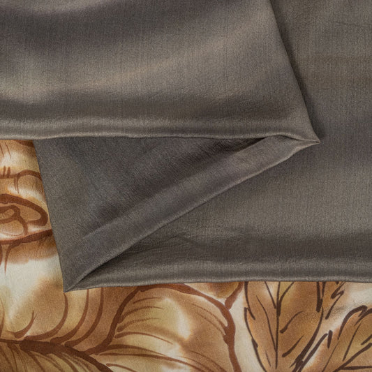 Sanskriti Vintage Saree Gray Pure Crepe Floral Digital Print Sari 5+Yard Fabric