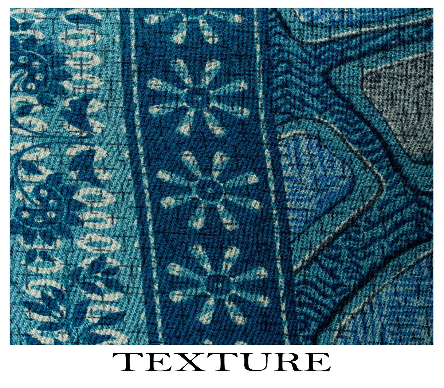 Sanskriti Vintage Saree Blue Pure Crepe Abstract Print Sari 5.5+Yard CraftFabric