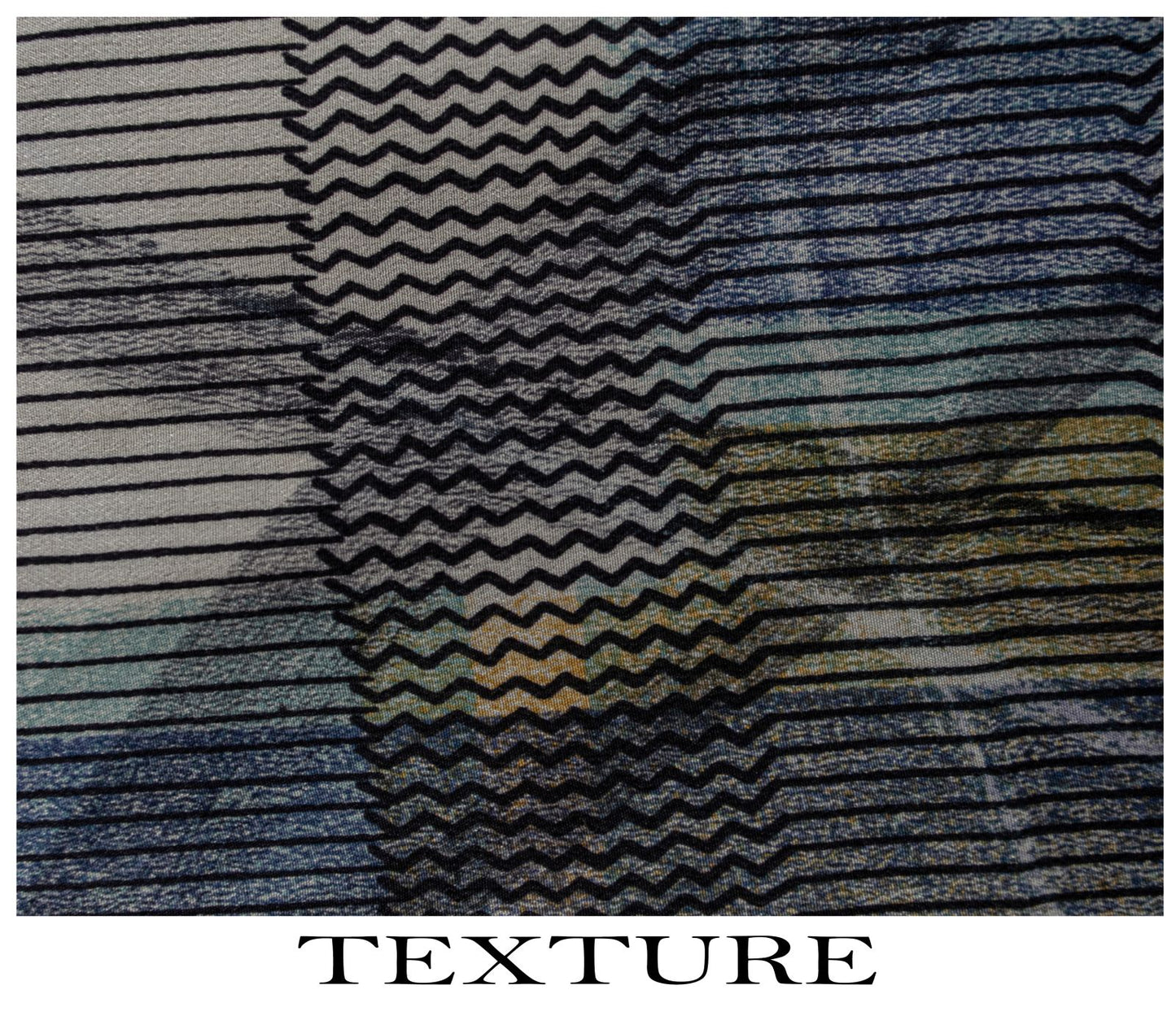 Sanskriti Vintage Saree Gray-Black Pure Crepe Abstract Print Sari 5.5Yard Fabric