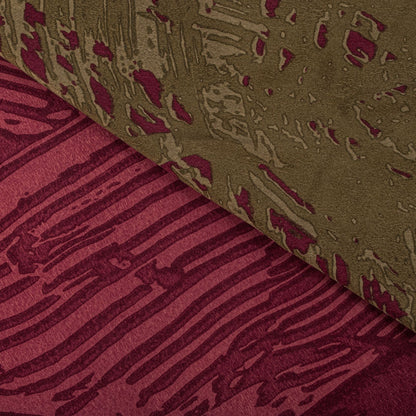 Sanskriti Vintage Saree Maroon Pure Crepe Abstract Printed Sari 5.5+Yard Fabric