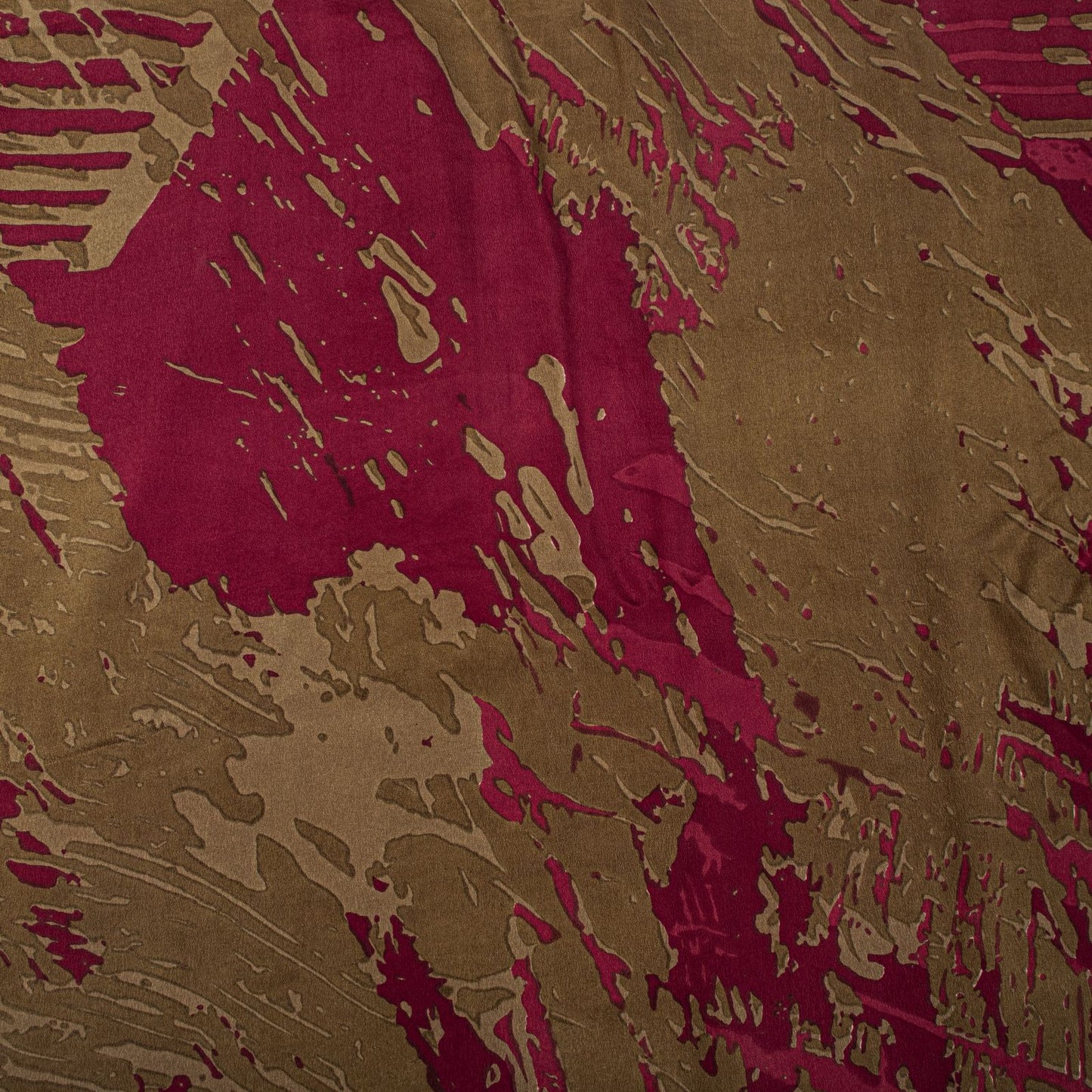Sanskriti Vintage Saree Maroon Pure Crepe Abstract Printed Sari 5.5+Yard Fabric