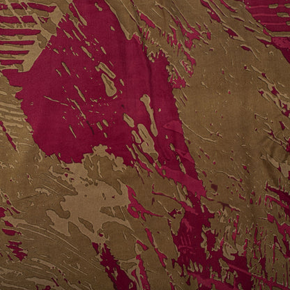 Sanskriti Vintage Saree Maroon Pure Crepe Abstract Printed Sari 5.5+Yard Fabric