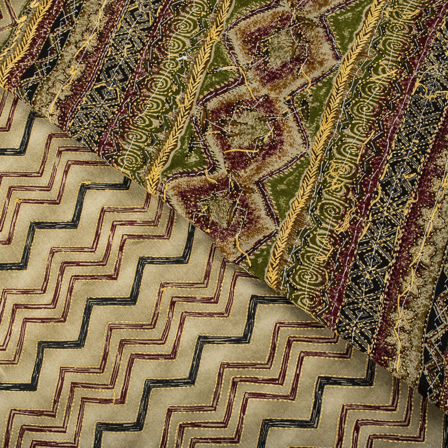 Sanskriti Vintage Saree Beige Pure Crepe Hand Embroidery Kantha Sari 6+Yd Fabric