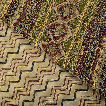 Sanskriti Vintage Saree Beige Pure Crepe Hand Embroidery Kantha Sari 6+Yd Fabric