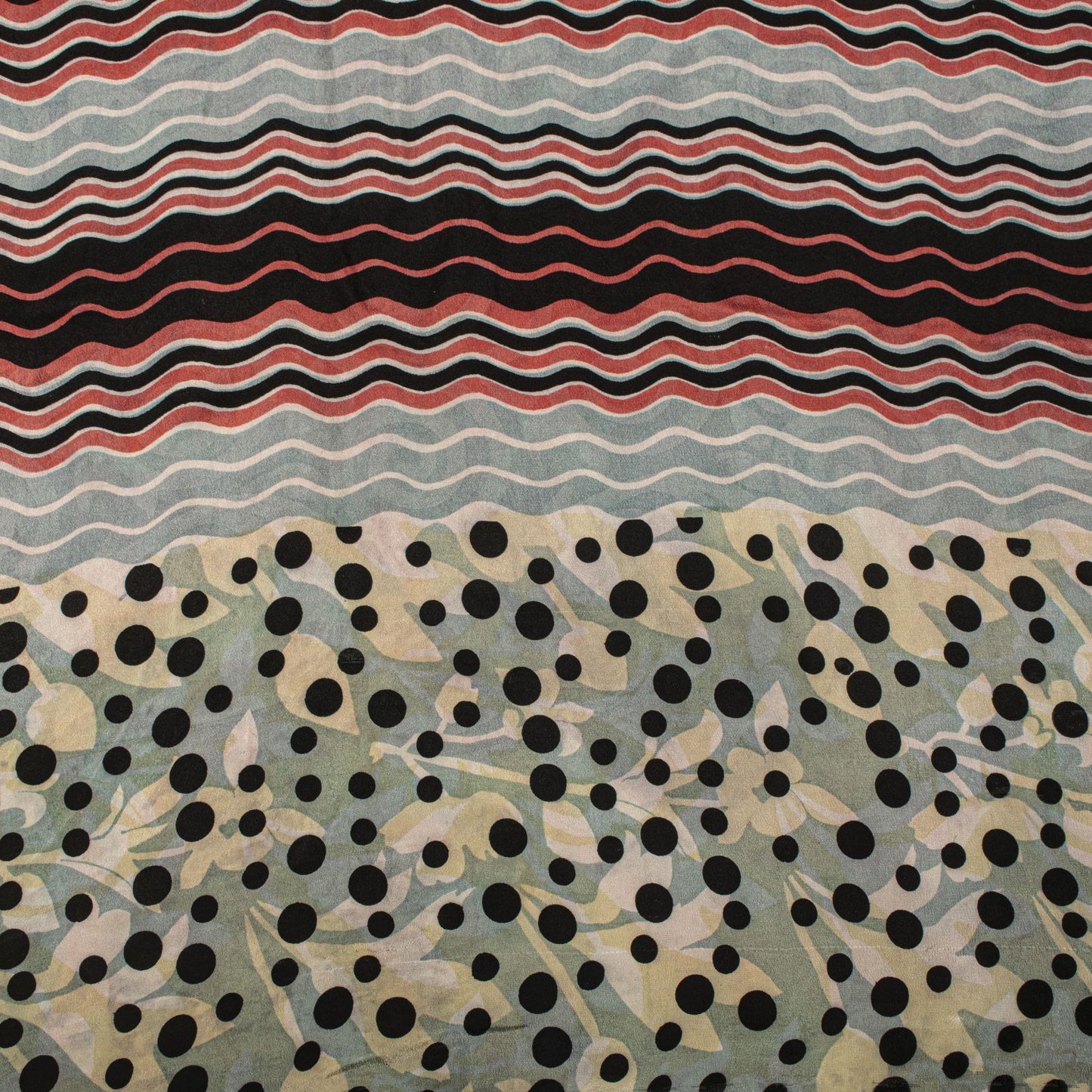 Sanskriti Vintage Saree Gray-Pink Pure Crepe Floral Printed Sari 5.5+Yard Fabric