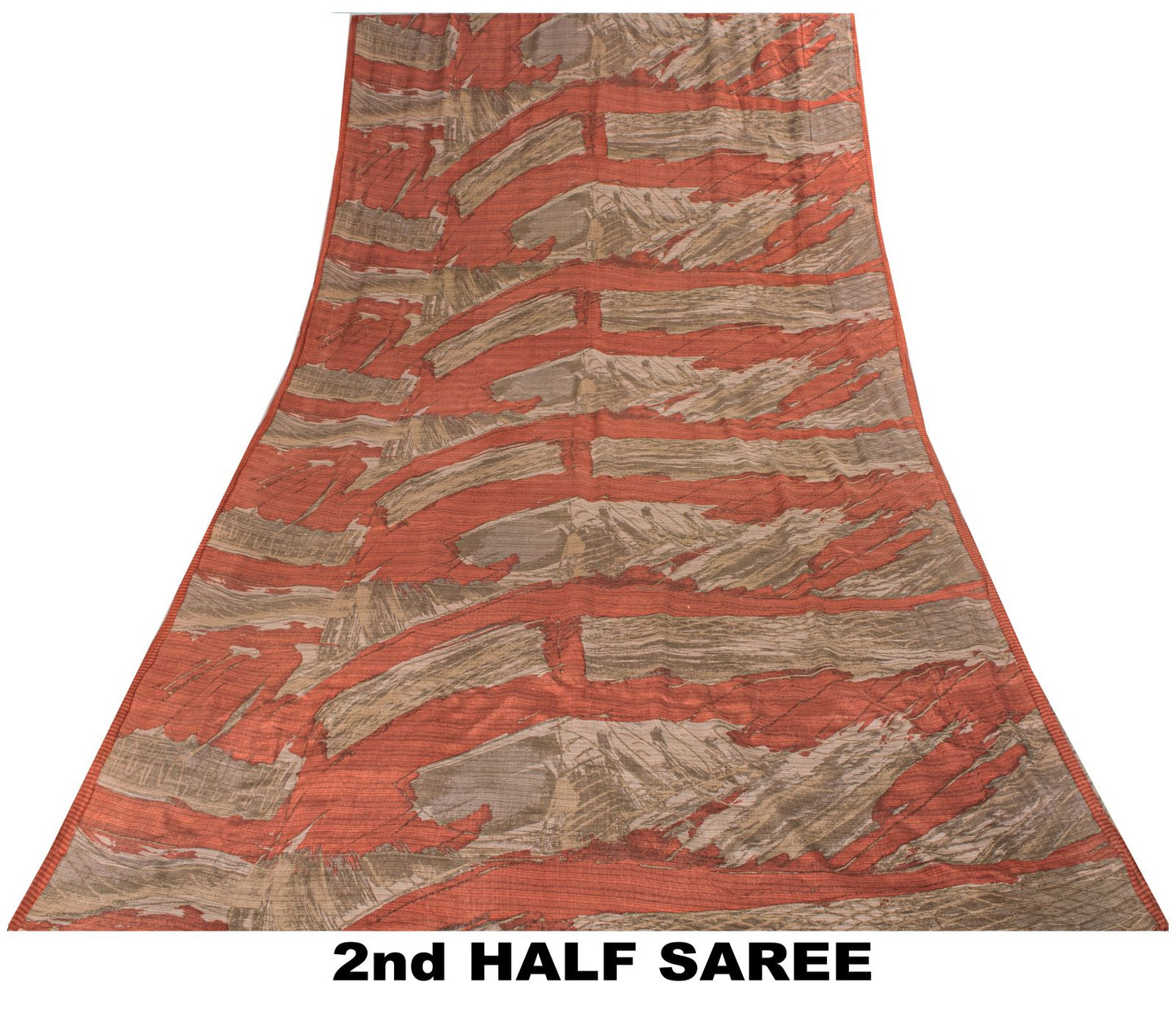 Sanskriti Vintage Saree Pink 100% Pure Crepe Abstract Print Sari 5.5+Yard Fabric