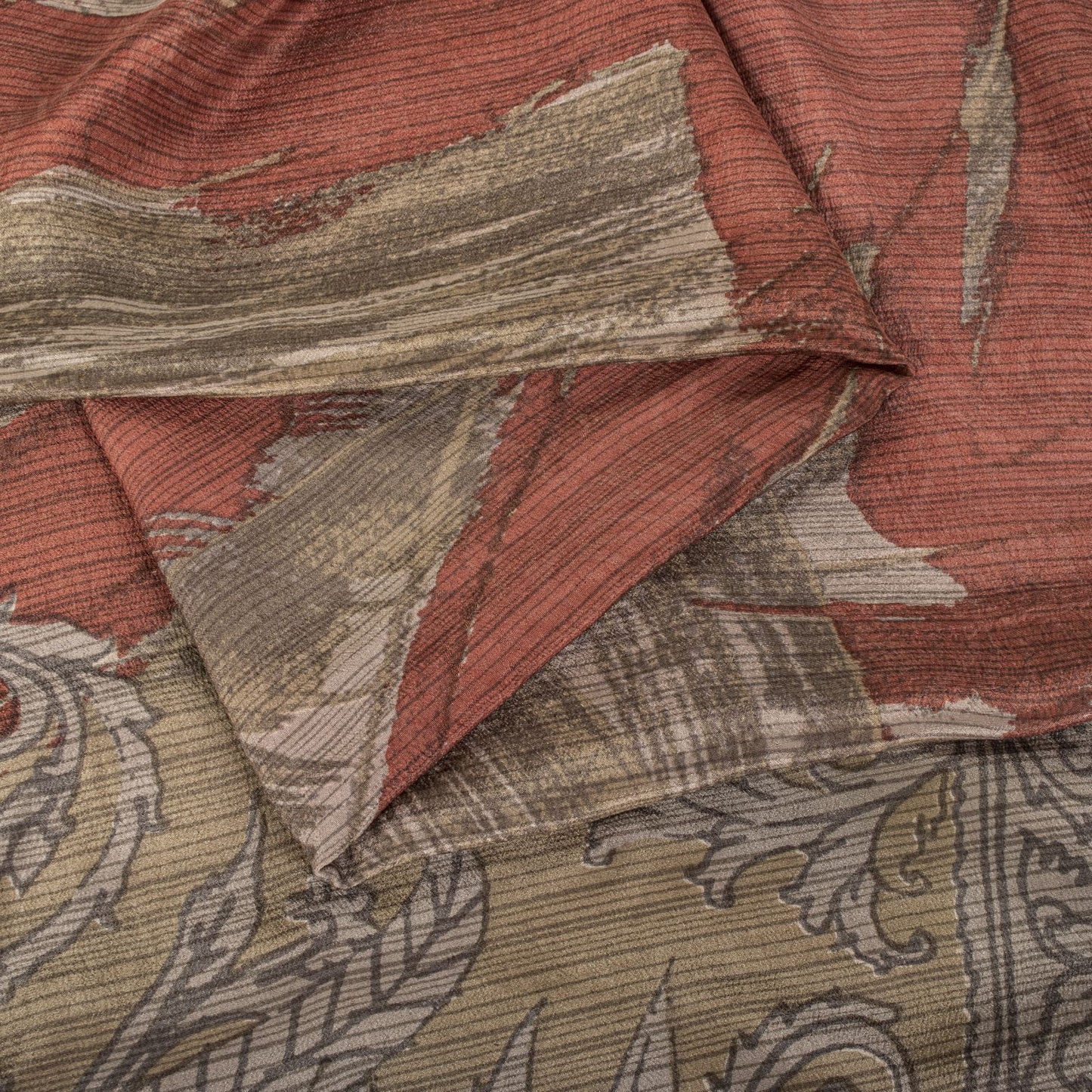 Sanskriti Vintage Saree Pink 100% Pure Crepe Abstract Print Sari 5.5+Yard Fabric