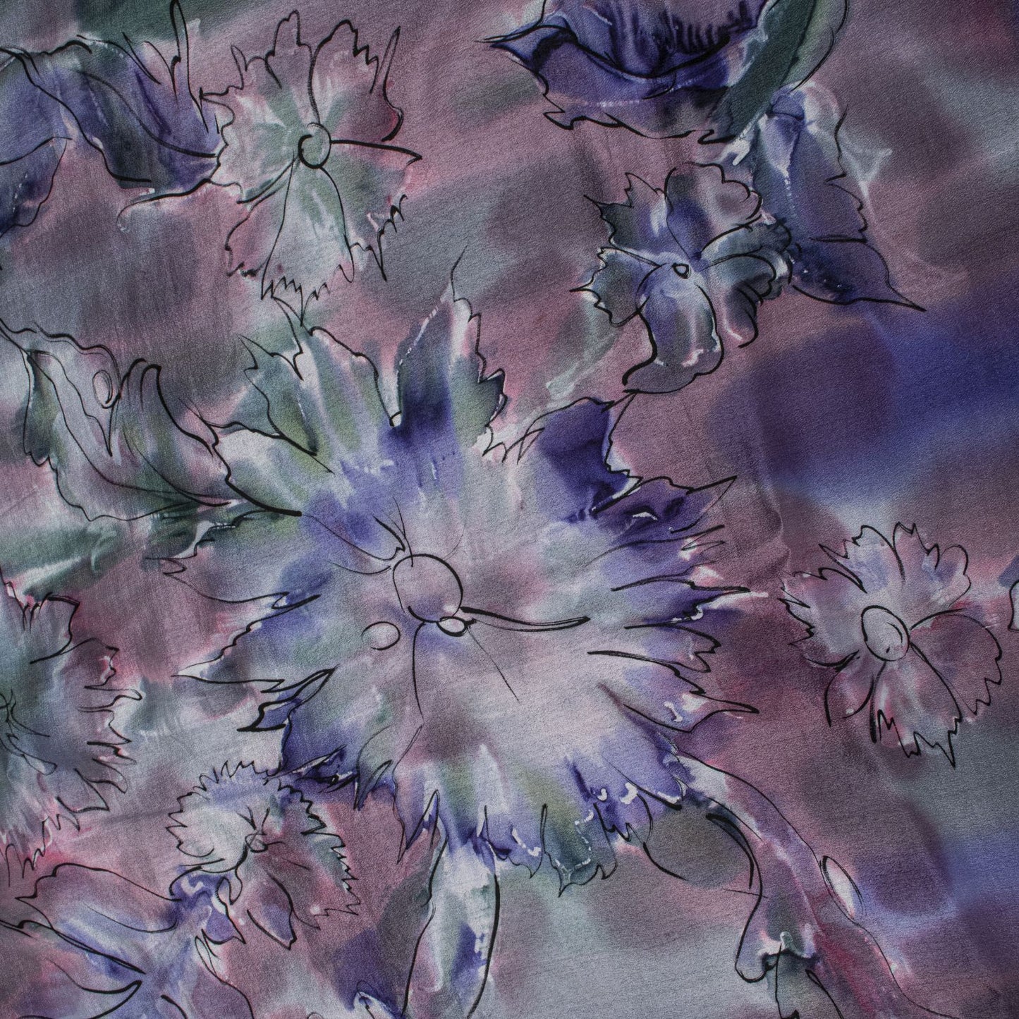 Sanskriti Vintage Saree Blue 100% Pure Crepe Digital Print Sari 5.5+Yard Fabric