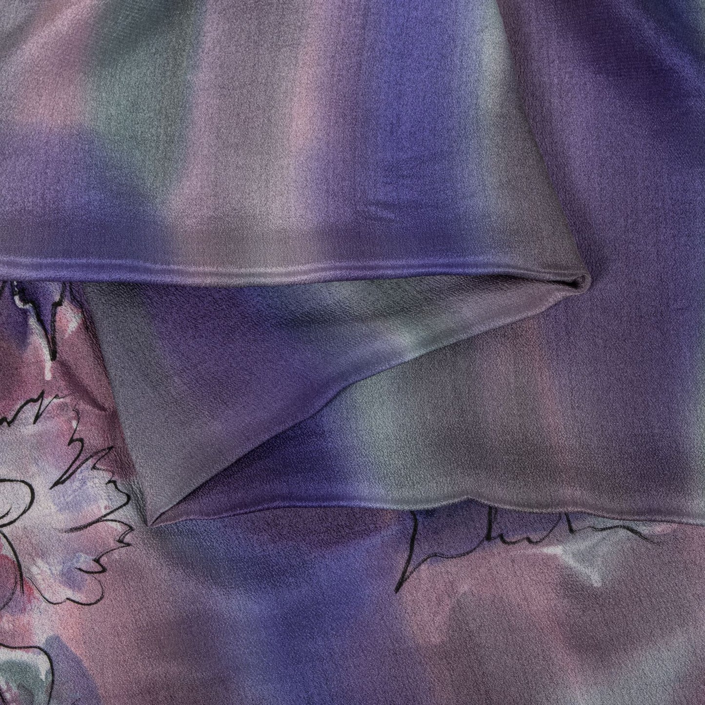 Sanskriti Vintage Saree Blue 100% Pure Crepe Digital Print Sari 5.5+Yard Fabric