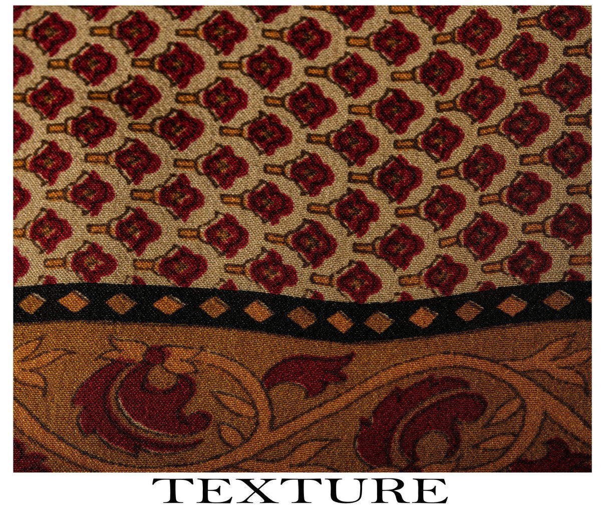 Sanskriti Vintage Saree Brown Pure Crepe Floral Print Sari 6.5+Yard Craft Fabric
