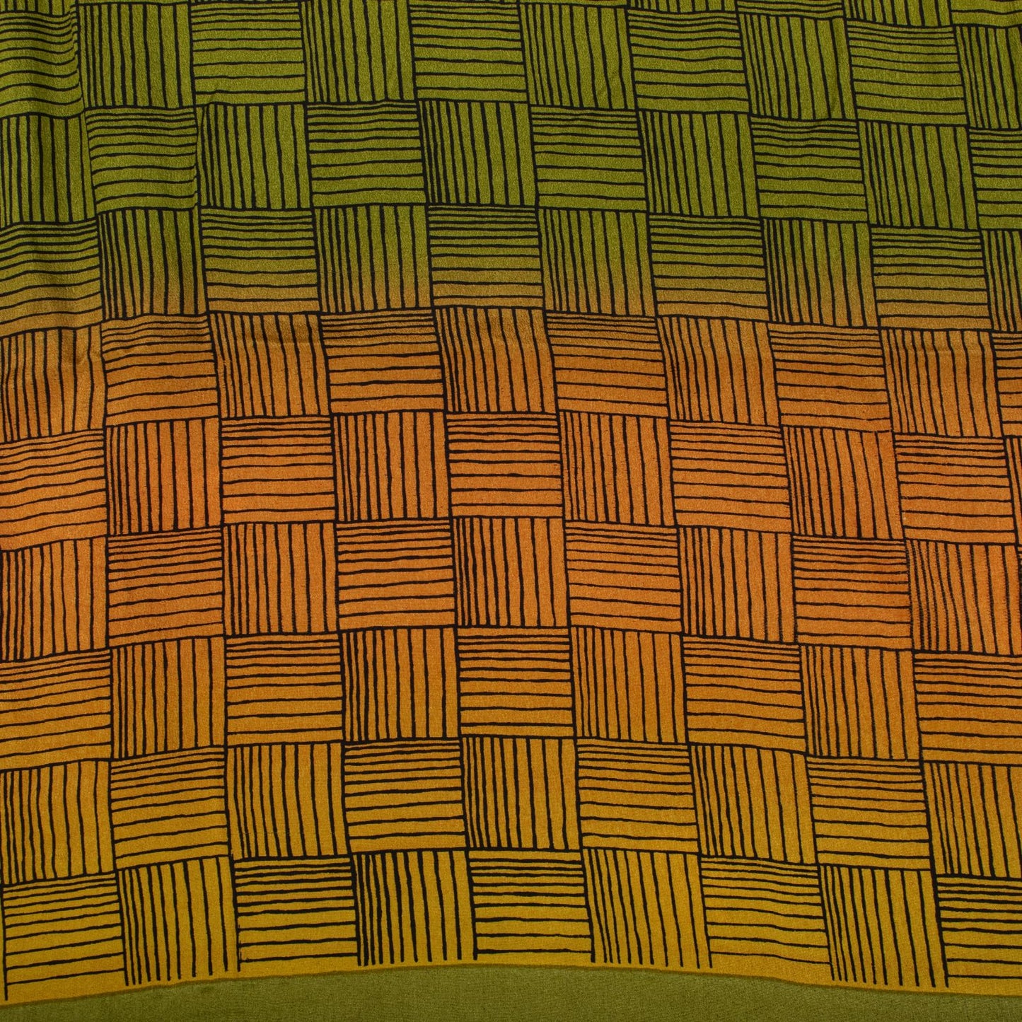 Sanskriti Vintage Saree Green 100% Pure Crepe Floral Print Sari 5.5+Yard Fabric