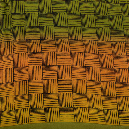 Sanskriti Vintage Saree Green 100% Pure Crepe Floral Print Sari 5.5+Yard Fabric