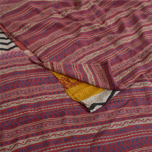 Sanskriti Vintage Multi Color Sarees 100% Pure Crepe Silk Printed Sari Sustainable Fabric