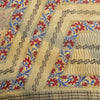 Sanskriti vintage Printed Cream Indian Pure Crepe Silk Sarees Sari Craft Sustainable Fabric