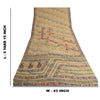 Sanskriti vintage Printed Cream Indian Pure Crepe Silk Sarees Sari Craft Sustainable Fabric