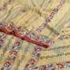 Sanskriti vintage Printed Cream Indian Pure Crepe Silk Sarees Sari Craft Sustainable Fabric