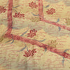 Sanskriti vintage Printed Cream Indian Pure Crepe Silk Sarees Sari Craft Sustainable Fabric