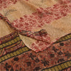 Sanskriti Vintage Printed 100% Pure Crepe Silk Sarees Cream Sari Craft Fabric