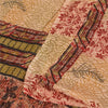 Sanskriti Vintage Printed 100% Pure Crepe Silk Sarees Cream Sari Craft Fabric