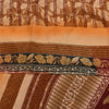 Sanskriti Vintage Printed 100% Pure Crepe Silk Sarees Brown Sari Craft Fabric