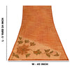 Sanskriti Vintage Printed Pure Crepe Silk Sarees Peach Dress Sari Craft Fabric
