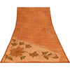 Sanskriti Vintage Printed Pure Crepe Silk Sarees Peach Dress Sari Craft Fabric