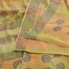 Сари Sanskriti Vintage Green, 100% чистый креп-шелк, напечатанное сари, 5 ярдов, устойчивая ткань