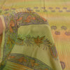 Сари Sanskriti Vintage Green, 100% чистый креп-шелк, напечатанное сари, 5 ярдов, устойчивая ткань