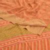 Sanskriti Vintage Peach Sarees 100% Pure Crepe Silk Printed Sari Craft Sustainable Fabric