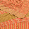 Sanskriti Vintage Peach Sarees 100% Pure Crepe Silk Printed Sari Craft Sustainable Fabric