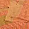 Sanskriti Vintage Peach Sarees 100% Pure Crepe Silk Printed Sari Craft Sustainable Fabric