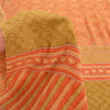 Sanskriti Vintage Peach Sarees 100% Pure Crepe Silk Printed Sari Craft Sustainable Fabric