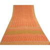 Sanskriti Vintage Peach Sarees 100% Pure Crepe Silk Printed Sari Craft Sustainable Fabric
