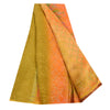 Sanskriti Vintage Sarees Pure Crepe Printed Orange/Green Sari Craft Soft Sustainable Fabric