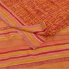 Sanskriti Vintage Orange Indian Sarees Pure Crepe Silk Fabric Printed Sari Craft