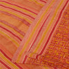 Sanskriti Vintage Orange Indian Sarees Pure Crepe Silk Fabric Printed Sari Craft