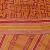 Sanskriti Vintage Orange Indian Sarees Pure Crepe Silk Fabric Printed Sari Craft