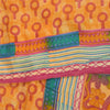 Sanskriti Vintage Saree Yellow Pure Crepe Silk Abstract Printed Sari 6Yd Fabric