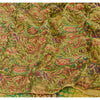 Sanskriti Vintage Green Saree 100% Pure Crepe Silk Fabric Printed Sari Craft